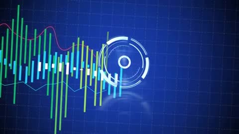 Futuristic Digital Interface with HUD and Data Graphs