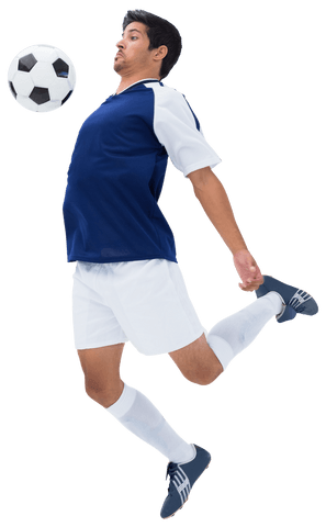 Hispanic Footballer Performing Athletic Chest Kick on Transparent Background - Download Free Stock Videos Pikwizard.com