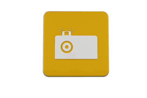 yellow brick icon with camera symbol on transparent background - Download Free Stock Videos Pikwizard.com