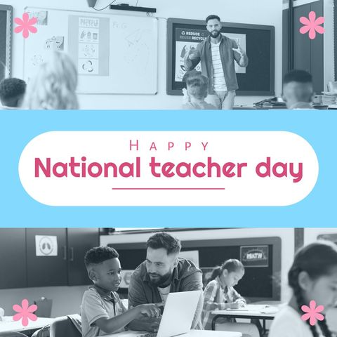 National Teacher Day Celebration with Engaging Classroom Scenes - Download Free Stock Templates Pikwizard.com