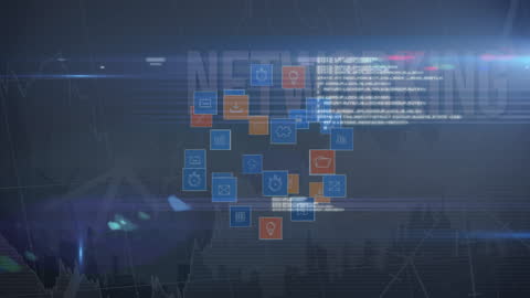 Digital Network Interface with Icons and Data Processing