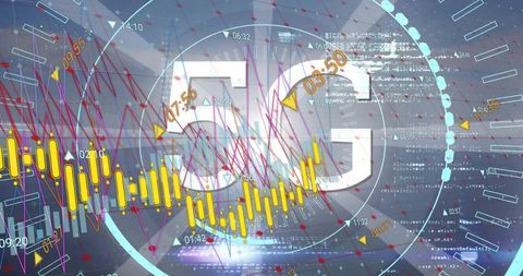 5G Technology with Financial Data and Global Connections - Download Free Stock Images Pikwizard.com