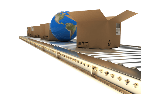 transparent 3d conveyor with globe between shipping boxes - Download Free Stock Videos Pikwizard.com
