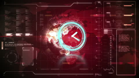 Digital Clock Overlay with Global Data Visualization