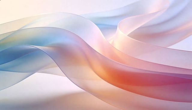 Flowing Pastel Sheer Ribbons with Soft Gradient Glow for Backgrounds and Branding
