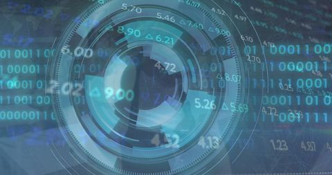 Futuristic Digital Interface with Binary Code and Data Connections - Download Free Stock Images Pikwizard.com