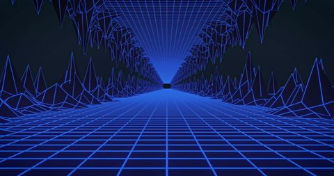 Futuristic Wireframe Tunnel with Dimensional Grids - Download Free Stock Images Pikwizard.com