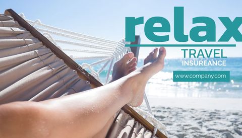 Relaxing in Hammock by Sea Promoting Travel Insurance Tranquility - Download Free Stock Templates Pikwizard.com