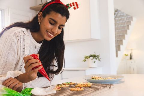 Festive Cookie Decorating by South Asian Woman Holiday Spirit