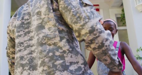 Soldier Father Returning Home Embracing Daughter - Download Free Stock Images Pikwizard.com