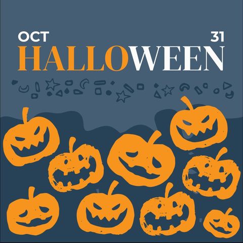 festive halloween jack o' lanterns illustration - Download Free Stock Templates Pikwizard.com