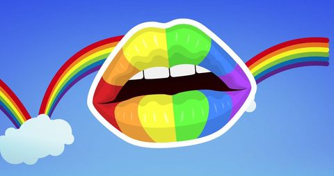 Vibrant Rainbow Lips Symbolizing LGBT Pride and Equality