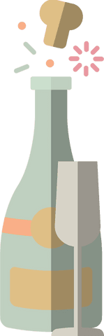 Celebration Champagne Bottle with Glass on Transparent Background - Download Free Stock Videos Pikwizard.com