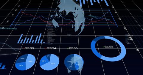 Global Data Trends on Futuristic Digital Interface - Download Free Stock Images Pikwizard.com