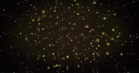 Futuristic digital network with glowing particles