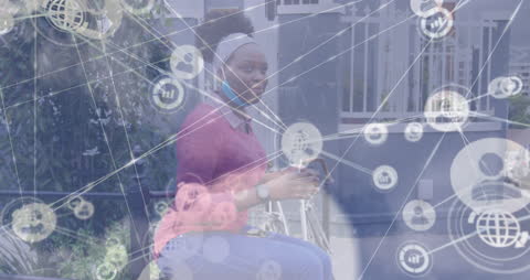 Network Connections Overlay on Diverse Scientist