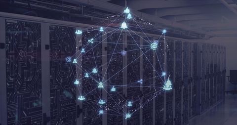 Cloud Computing Data Processing with Globe of Connections - Download Free Stock Images Pikwizard.com