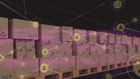 Supply Chain Network Conceptual Animation with Cardboard Boxes