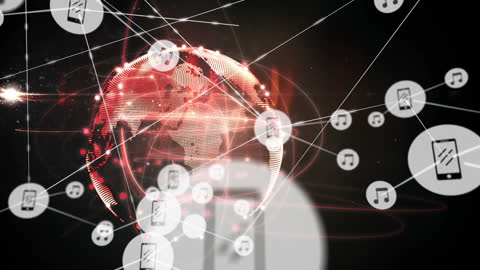 Digital Networking Technology with Spinning Earth