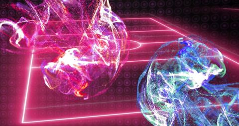 Vibrant Abstract Shapes Over Neon Basketball Court - Download Free Stock Images Pikwizard.com