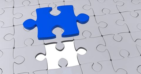 Blue Puzzle Piece Standing Out in Gray Puzzle Maze - Download Free Stock Images Pikwizard.com
