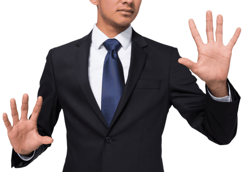 businessman with open hands on transparent background - Download Free Stock Videos Pikwizard.com