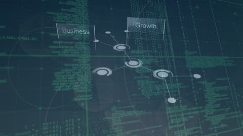 Digital Network Connections Illustrating Business Growth