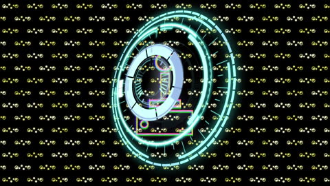 Futuristic Digital Target Interface with Scanning Effects