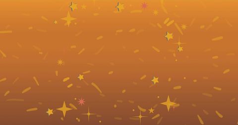 Happy New Year Celebration with Balloons on Orange Background