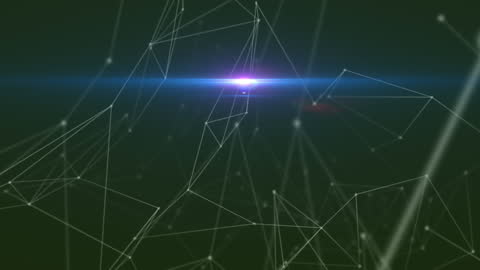 Abstract Digital Network with Glowing Light Spots