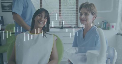 Smiling Dentist and Patient in Modern Dental Clinic
