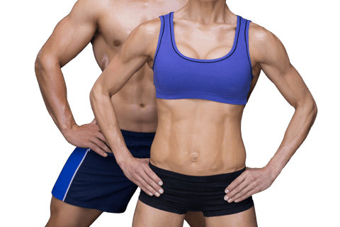 Athletic Couple Posing With Transparent Background Fitness