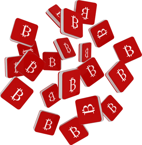 bitcoin symbol red cubes falling on transparent background - Download Free Stock Videos Pikwizard.com