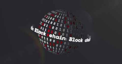 Blockchain Technology Sphere with Binary Code and Lens Flare - Download Free Stock Images Pikwizard.com