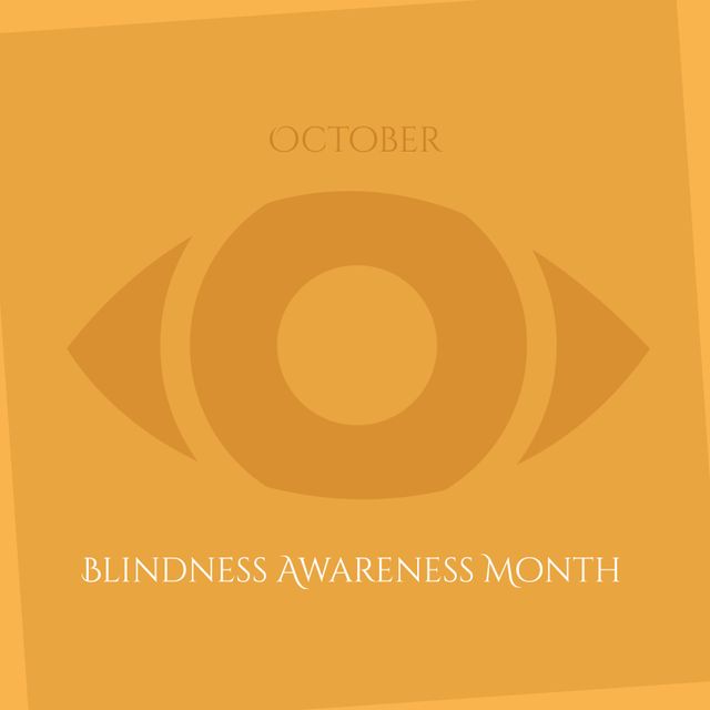 Blindness Awareness Month October Poster in Yellow Tones - Download Free Stock Templates Pikwizard.com