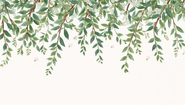 Watercolor hanging eucalyptus branches botanical border for minimalist wedding invitations
