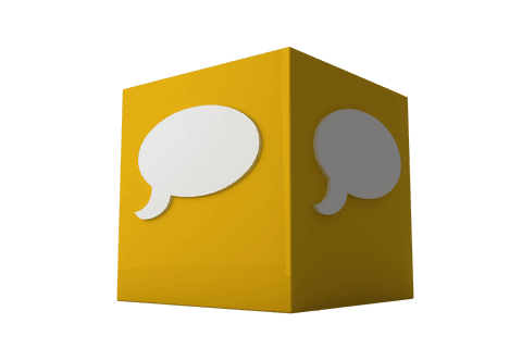 Transparent Yellow Block with Speech Bubbles for Communication - Download Free Stock Videos Pikwizard.com