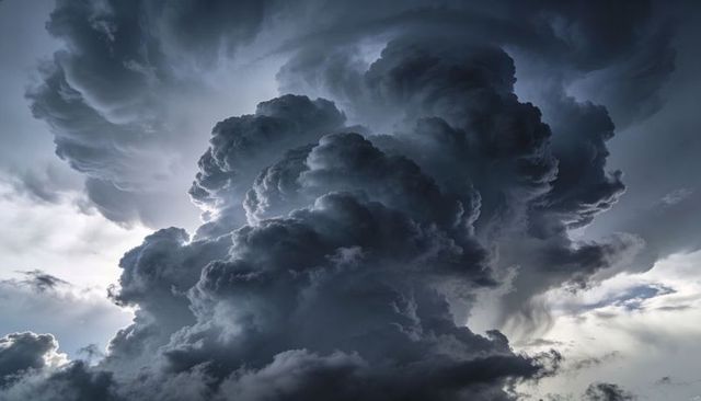 Towering Cumulonimbus Thunderhead Rising with Sunlit Rims and Shedding Virga