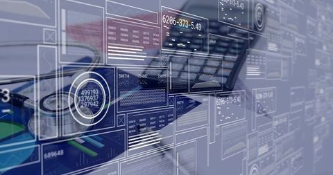 Digital healthcare analytics dashboard with stethoscope and laptop for telemedicine