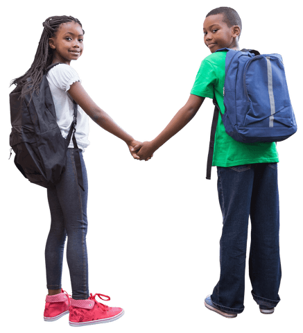 Transparent Young African American Schoolchildren Holding Hands - Download Free Stock Videos Pikwizard.com