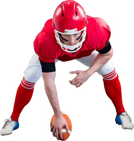 transparent american football player ready for action on field - Download Free Stock Videos Pikwizard.com