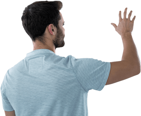 Transparent View of Man Interacting with Invisible Interface - Download Free Stock Videos Pikwizard.com