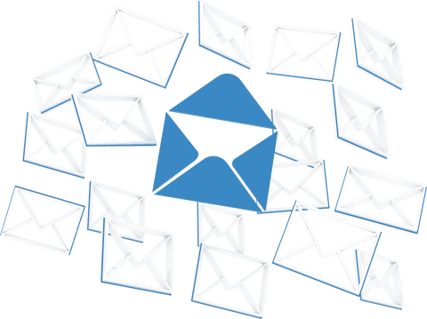 transparent blue envelope among white envelopes symbol - Download Free Stock Videos Pikwizard.com