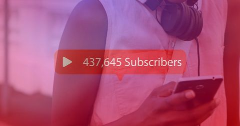 Social media subscriber growth concept