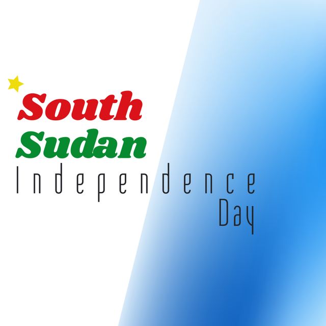 Illustration ideal for Independence Day celebrations, event promotions, social media posts, and educational materials about South Sudan's history. Suitable for digital and print formats to raise awareness and join in the national holiday festivities.
