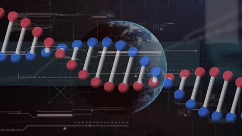 Global Genetic Data and Digital Interface Concept Visualization