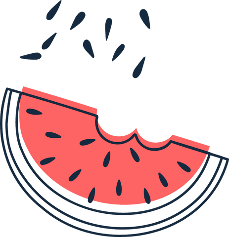 half bitten watermelon slice with seeds on transparent background - Download Free Stock Videos Pikwizard.com