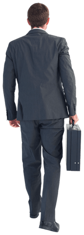 Transparent Professional: Businessman Artwork In Motion Carrying Briefcase