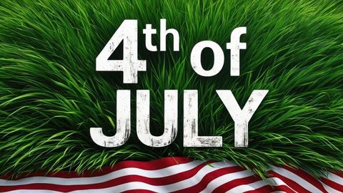 4th of July Celebration with American Flag and Lush Green Grass