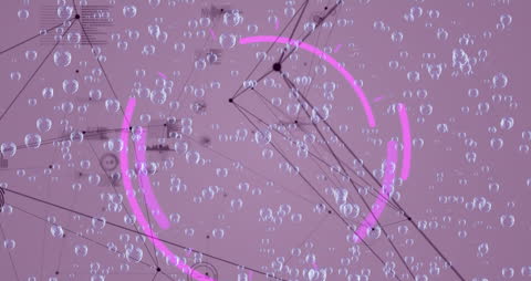 Futuristic Technology Network with Floating Bubbles